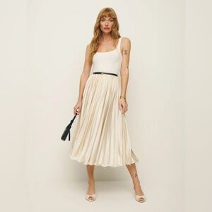 Reformation Bala Satin Skirt Ivory Size 0 NWT